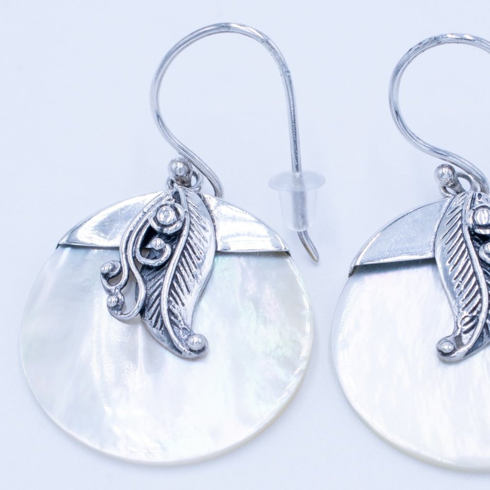 Mother of Pearl in Silver Earrings